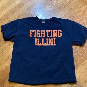 University of Illinois Navy and Orange Fighting Illini Tee size XL
